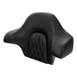 C.C. RIDER Touring Seat Driver Passenger Seat With Backrest For Harley CVO Road Glide Electra Glide Street Glide Road King, Black Orange, 2014-2023