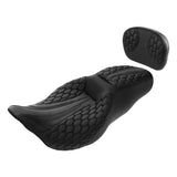 C.C. RIDER Touring Seat Driver Passenger Seat With Backrest For Harley Touring Street Glide Road Glide Electra Glide, Black, 2008-2023