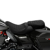 C.C. RIDER Touring Seat Two Piece 2 Up Seat Low Profile Driver Passenger Seat For Road Glide Street Glide Road King, 2009-2023