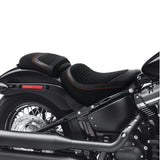 C.C. RIDER Softail Seat Driver And Passenger Seat 2 Up Seat For Street Bob Softail Standard FXBB FXST Black Orange 2018-2024