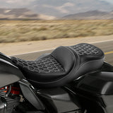 C.C. RIDER Touring Seat Driver Passenger Seat 2 Up Seat For FL Touring Road King Electra Glide Road Glide, White, 2009-2023