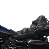 C.C. RIDER Touring Seat Driver Passenger Seat With Backrest For Harley CVO Road Glide Electra Glide Street Glide Road King, Black, 2014-2023