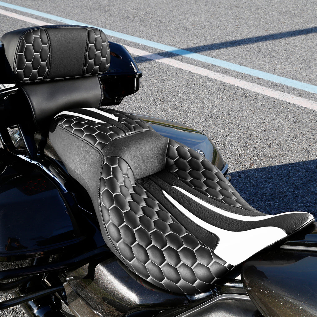 C.C. RIDER Razor Chopped Pack Trunk Backrest Passenger Backrest Pad For Harley Touring CVO Road Glide Electra Glide Road King, 2014-2023
