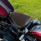 C.C.Rider Dyna Solo Spring Seat Chopper Style Motorcycle Seat Alcantara For FXD / FXDWG Dyna Models Switchback Super Glide, 2007-2017