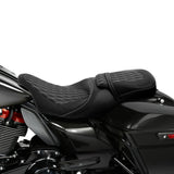 C.C. RIDER Touring Seat Two Piece 2 Up Seat Low Profile Driver Passenger Seat For Road Glide Street Glide Road King, 2009-2023