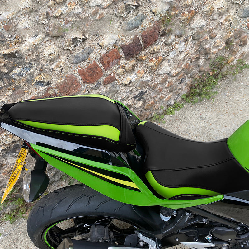 C.C. RIDER Ninja 400 Z400 Front And Rear Green Side Pattern Seat Fit For Kawasaki , 2018-2023