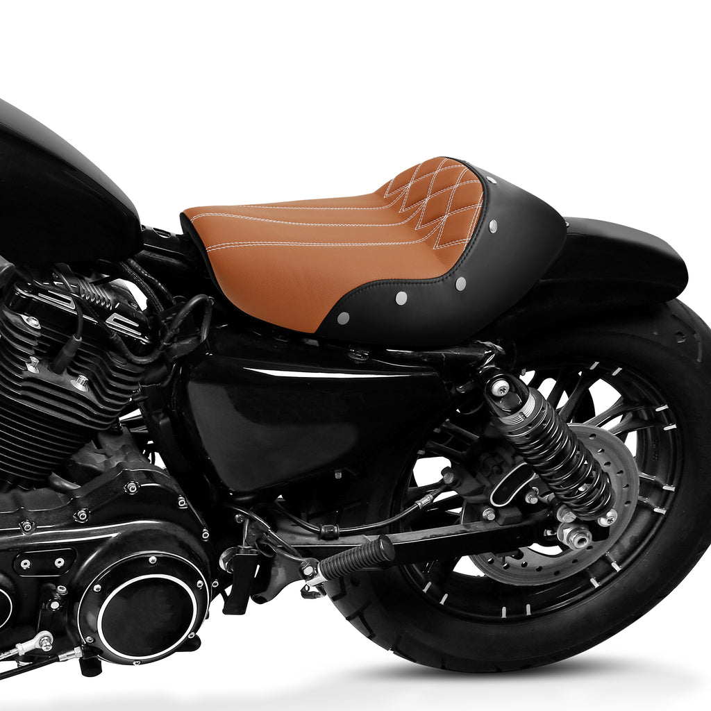 C.C. RIDER Sportster Seat Solo Seat Studs Design For Sportster Iron 883 Iron1200 XL883 XL1200 Studs Design, 2010-2023