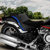 C.C. RIDER Softail Seat Low Rider S ST Blue Trimming Alcantara Seat Driver Passenger Seat Low Rider FXLR FXLRS FXLRST 2018-2024