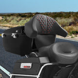 C.C. RIDER King Passenger Backrest Pad Box Trunk Back Rest Honeycomb For Harley Touring 1997-2013