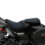 C.C. RIDER Touring Seat Two Piece 2 Up Seat Low Profile Driver Passenger Seat For Road Glide Street Glide Road King, 2009-2023