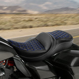 C.C. RIDER Touring Seat Driver Passenger Seat 2 Up Seat For FL Touring Road King Electra Glide Road Glide, White, 2009-2023