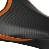 C.C. RIDER GSX-R1000 Front And Rear Seat Fit For SUZUKI GSXR1000  Black Orange Carbon Fiber, 2005, 2006