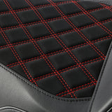 C.C. RIDER Softail Step Up Seat 2 up Seat Alcantara Lattice Stitching For Softail Standard Street Bob FXBB Standard FXST, 2018-2024