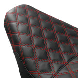 Gel Seat C.C. RIDER Softail Seat 2 up Seat Step Up Lattice Stitching For Softail Standard Street Bob FXBB Standard FXST, 2018-2023