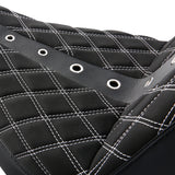 C.C. RIDER Softail Step Up Seat 2 up Seat Alcantara Lattice Stitching For Softail Standard Street Bob FXBB Standard FXST, 2018-2024