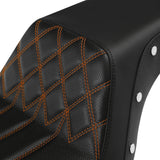 C.C. RIDER Dyna Step Up Seat 2 up Seat For Fat Bob FXD/FXDWG Lattice Stitching Studs Design, 2006-2017