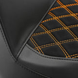 C.C. RIDER Softail Step Up Seat 2 up Seat Alcantara Lattice Stitching For Softail Standard Street Bob FXBB Standard FXST, 2018-2024