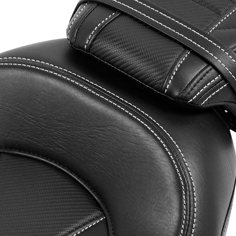 C.C. RIDER Touring Seat Two Piece 2 Up Seat Low Profile Driver Passenger Seat Bulllet For Road Glide Street Glide Road King, 2009-2023