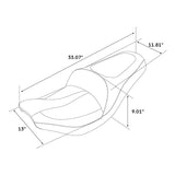 C.C. RIDER Indian Seat One Piece 2 Up Seat Orange Stitching Alcantara Seat For Indian Chieftain Models, 2014-2025