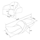 C.C.RIDER Indian Chieftain 2 Up Seat Touring Motorcycle Seat With Passenger Backrest Pad, 2014-2025