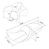 C.C.RIDER Indian Chieftain 2 Up Seat Touring Motorcycle Seat With Passenger Backrest Pad,2014-2023