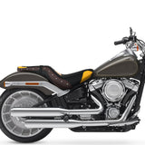 C.C. RIDER Softail Seat 2 up Driver And Passenger Seat Chopper Seats Street Bob 114 FXBB 2018-2023 Black Yellow