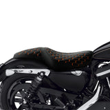 C.C. RIDER Orange Honeycomb Sportster Seat 2 up Seat Iron 883 Iron 1200 XL883 XL1200 Bobbor Seat, 2004-2023