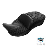 Gel Seat C.C. RIDER Touring Seat Driver Passenger Seat  For Harley CVO Road Glide Electra Glide Street Glide Road King, 2009-2023