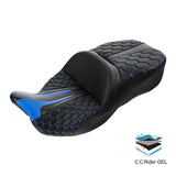 Gel Seat C.C. RIDER Touring Seat Driver Passenger Seat  For Harley CVO Road Glide Electra Glide Street Glide Road King, 2009-2023