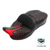 Gel Seat C.C. RIDER Touring Seat Driver Passenger Seat  For Harley CVO Road Glide Electra Glide Street Glide Road King, 2009-2023