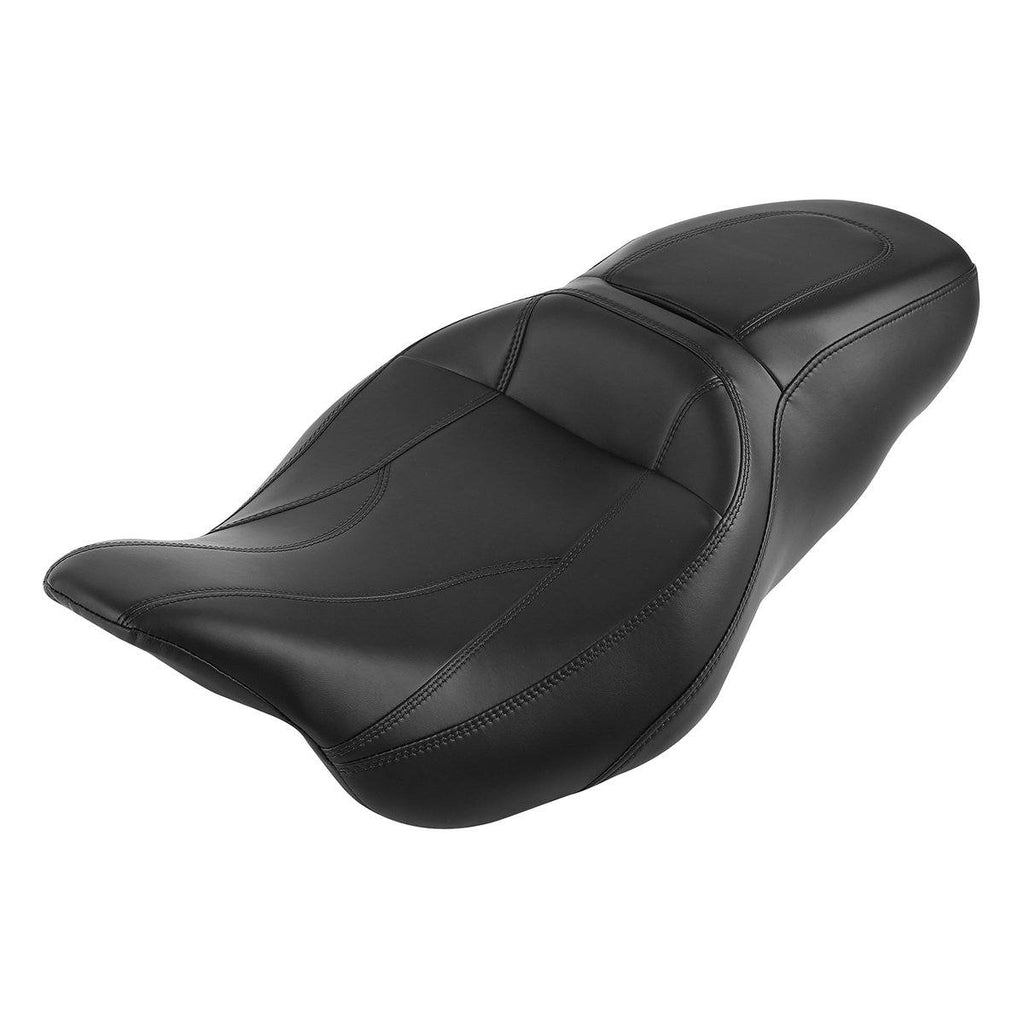 C.C. RIDER Touring Seat 2 up Seat Driver Passenger Seat Twisted Horizon For Harley Touring Street Glide Road Glide Electra Glide, 2008-Later S03 CCRiderseats Black 