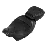 C.C. RIDER Touring Seat Two Piece 2 Up Seat Low Profile Driver Passenger Seat Comfort Ace For Road Glide Street Glide Road King, 2009-Later SC231 CCRiderseats Black 